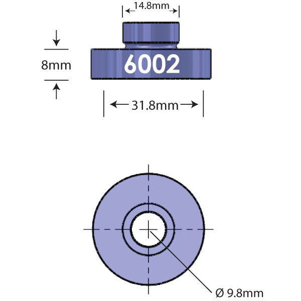 6002 Open Bore Adapter Dimension