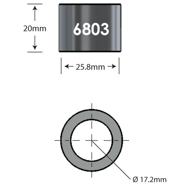 6803 Over Axle Adapter Dimensions