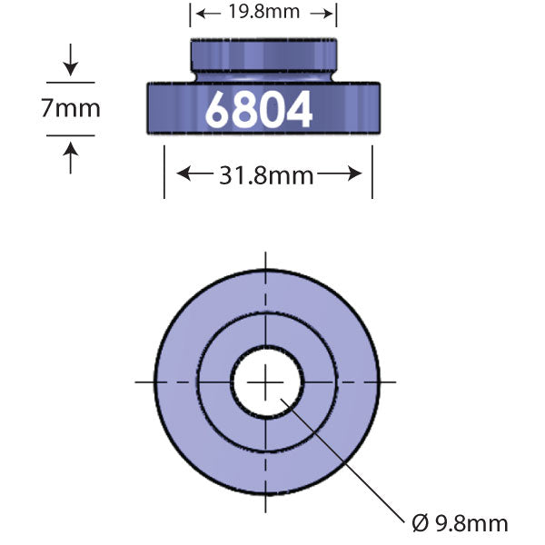 6804 Open Bore Adapter Dimensions