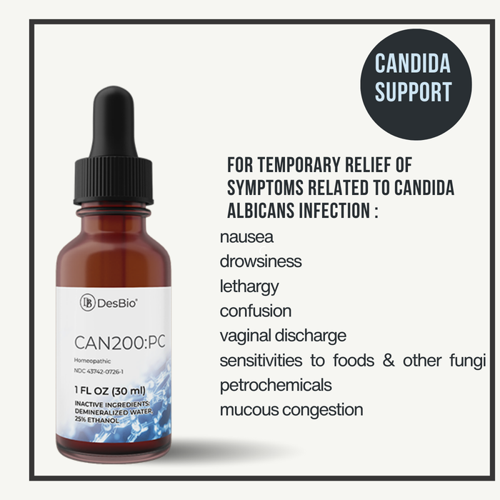 CAN200:PC (formerly Candida 200C) by DesBio for candida reflief. Great for helping heal infections of candida infection.
