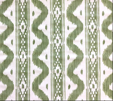 China Seas Fabric: Bali Hai - Custom Green on Tinted Belgian Linen / Cotton