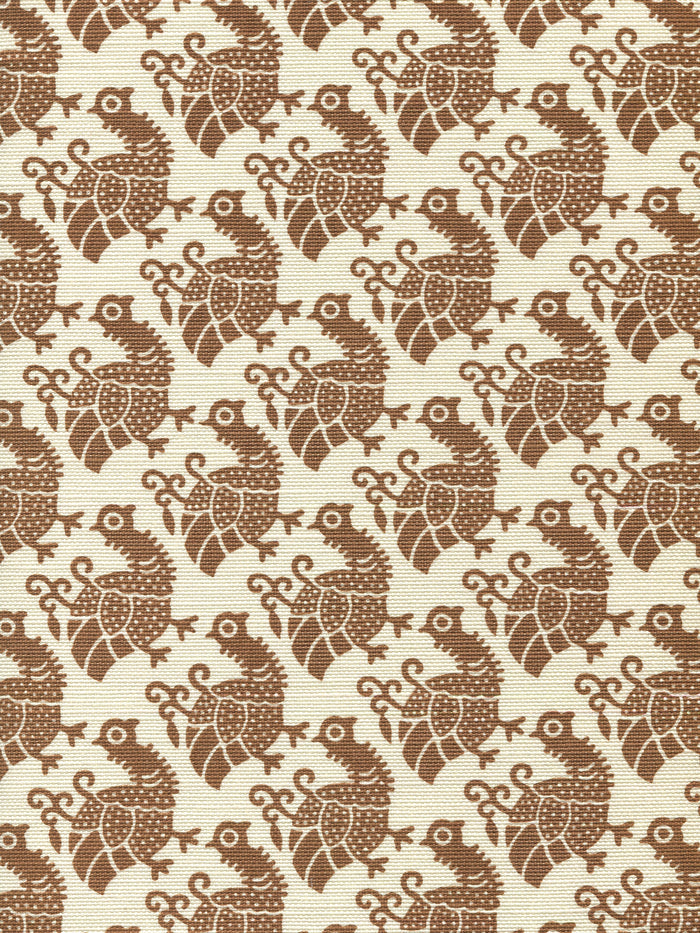 China Seas Fabric: Dunmore - Custom Tobacco on Tinted Belgian Linen / Cotton