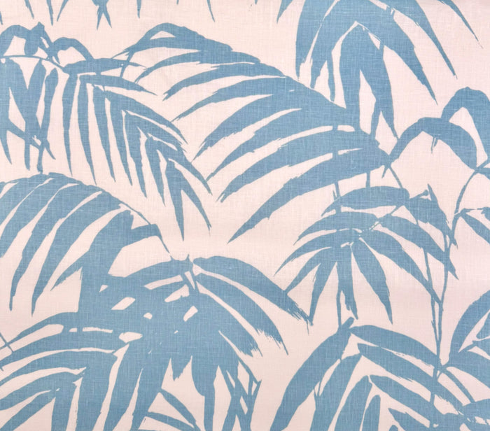 China Seas Fabric: Martinique - Custom Tufts Blue on White 100% Linen