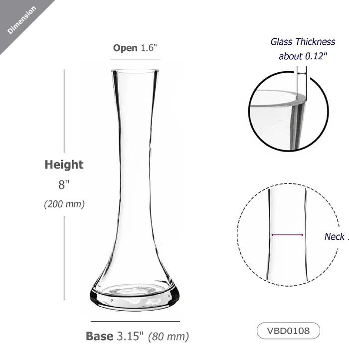 Clear Glass Round Bud Vase Stem - Image