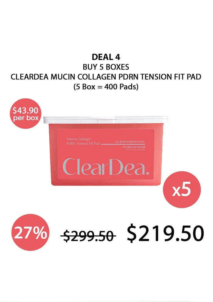(BUY 5) CLEARDEA MUCIN PDRN TENSION FIT PAD