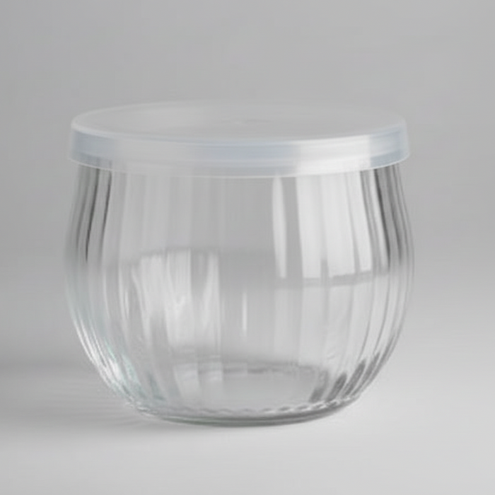 Fluted Flint Votive, 6 oz with lid Packed 12