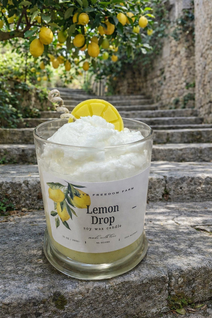 Handmade Lemon Drop Soy Wax Candle ๐