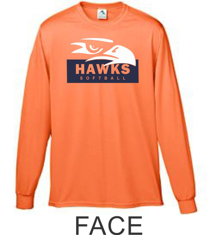 Hawks Softball Wicking Long Sleeve Tee- 4 Designs