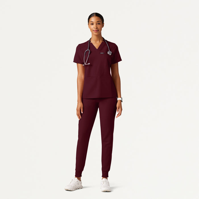 JAANUU Silex Knit - Waist Scrub Jogger Burgundy - Get Scrubbed