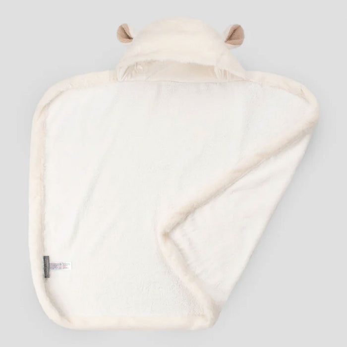 Little Linen Baby Plush Hooded Towel - Farmyard Lamb