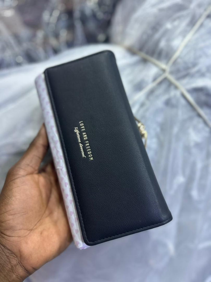 Love and Freedom Long Wallet – Black