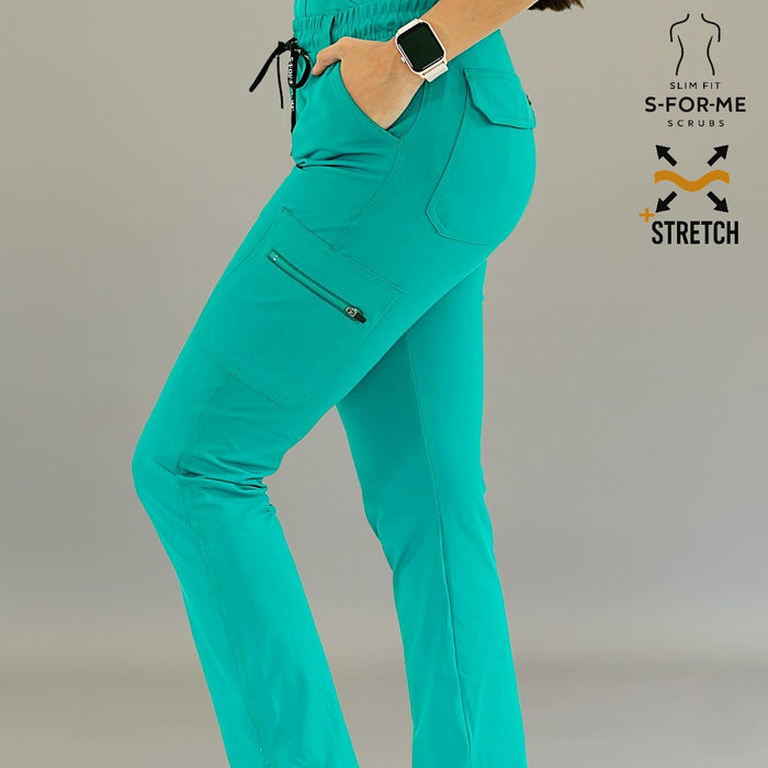 Teal Green super stretch scrub pants for nurses and healthcare professionals