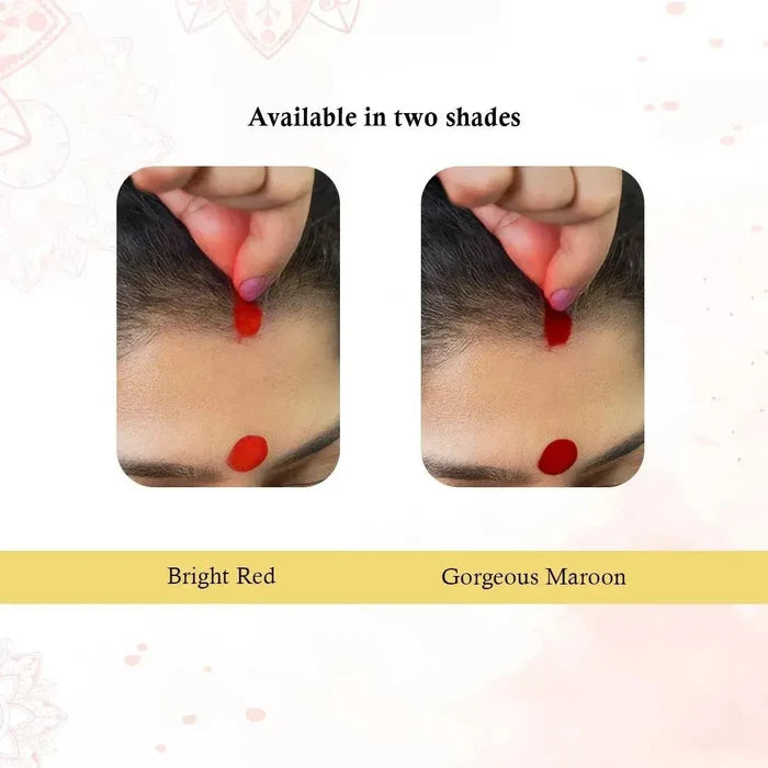 100% Natural Dust Sindoor Maroon with Herbs Extracts & Floral Pigments Kumkum, No side Effects & No Hair Fall - Keya Seth Aromatherapy
