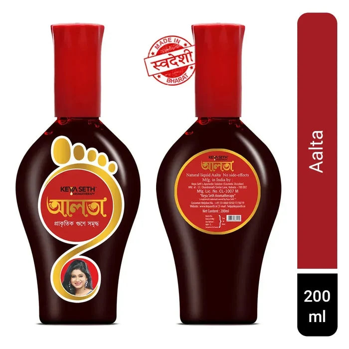 100% Natural Red Alta Mahavar Feet Colour Enriched with Floral Pigments, No Side- Effects 95ml - Keya Seth Aromatherapy