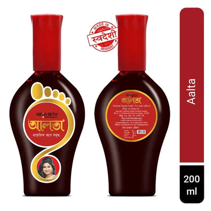 100% Natural Red Alta Mahavar Feet Colour Enriched with Floral Pigments, No Side- Effects 95ml - Keya Seth Aromatherapy