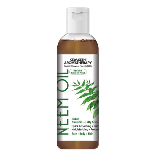 100% Pure & Natural Cold-Pressed Neem Oil for Face, Body & Hair – Moisturizing - Keya Seth Aromatherapy