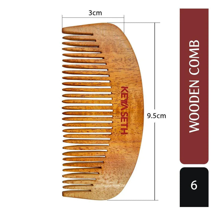 Free 3-in-1 Neem Wooden Comb Small Size - Keya Seth Aromatherapy