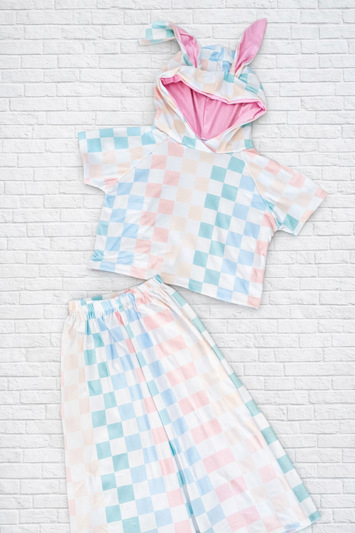 3T RTS modest crop raglan w bunny ears and flow pants