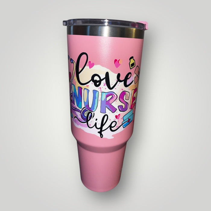 40oz Nurse Themed Tumblers with Handle and Straw Stainless Steel Thermal Bottle - Nursecaresuites - Online Healthcare Boutiquetumbler40 oz tumblers40oz insulated cup40oz tumbler
