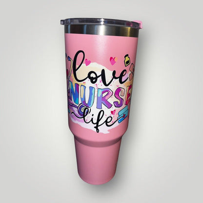 40oz Nurse Themed Tumblers with Handle and Straw Stainless Steel Thermal Bottle - Nursecaresuites - Online Healthcare Boutiquetumbler40 oz tumblers40oz insulated cup40oz tumbler