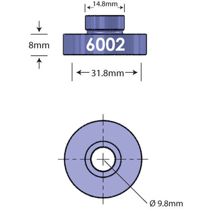 6002 Open Bore Adapter Dimension