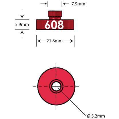 608 Open Bore Adapter Dimensions