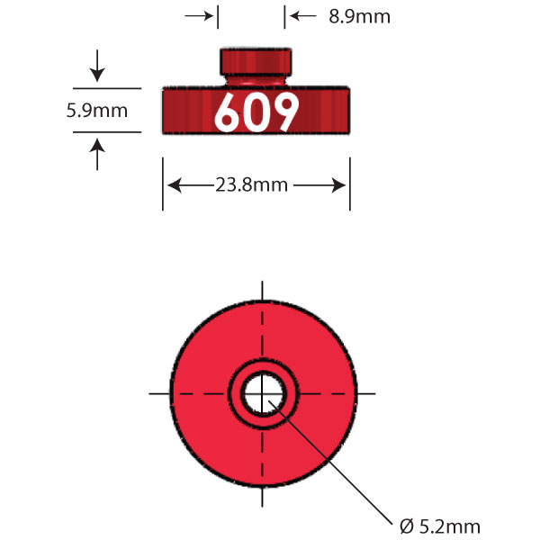 609 Open Bore Adapter Dimensions