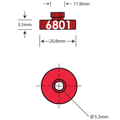 6801 Open Bore Adapter Dimensions