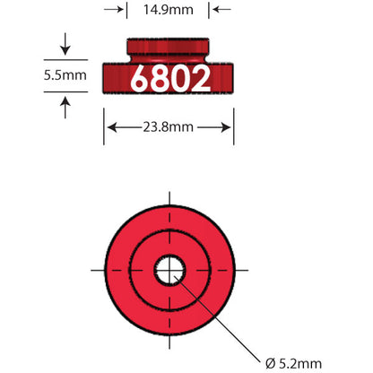6802 Open Bore Adapter Dimensions