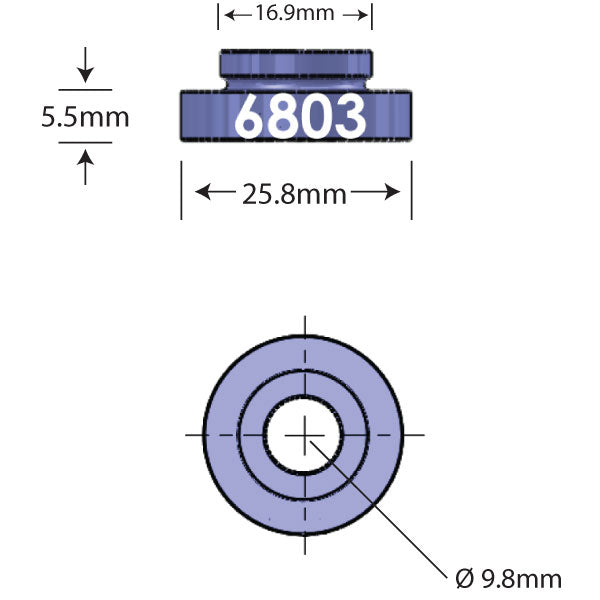 6803 Open Bore Adapter Dimensions
