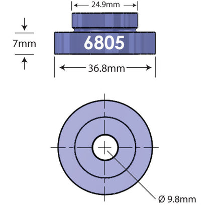 6805 Open Bore Adapter Dimensions