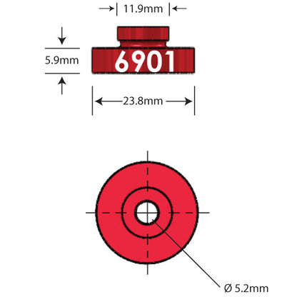 6901 Open Bore Adapter Dimensions