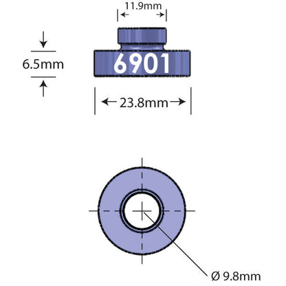 6901 Open Bore Adapter Dimensions