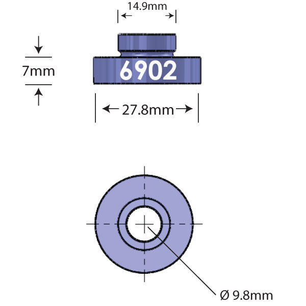 6902 Open Bore Adapter Dimensions
