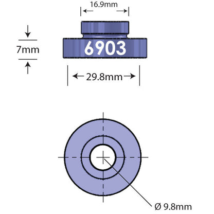 6903 Open Bore Adapter Dimensions