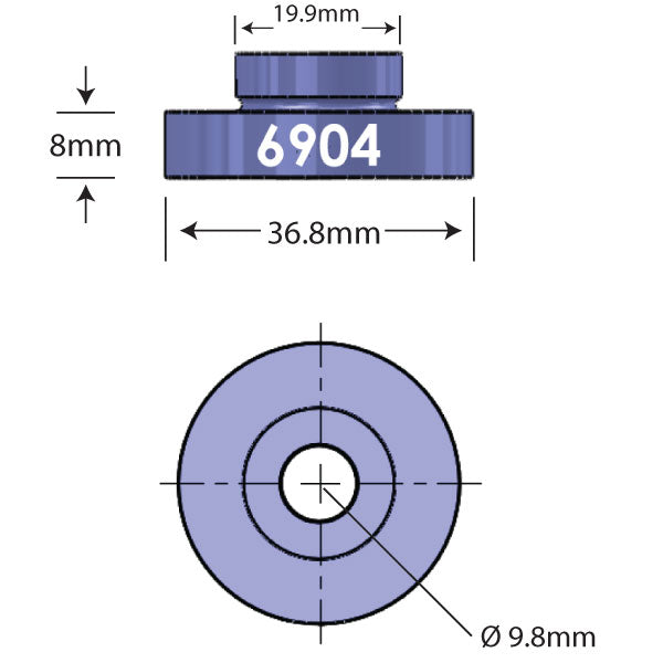 6904 Open Bore Adapter Dimensions
