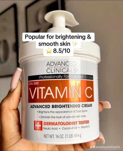 Advanced Clinicals Vitamin C Advanced Brightening Cream (Spa Size 454g)