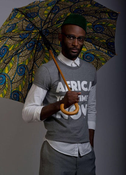 AFRICA your time is NOW adult t-shirt (grey melange)