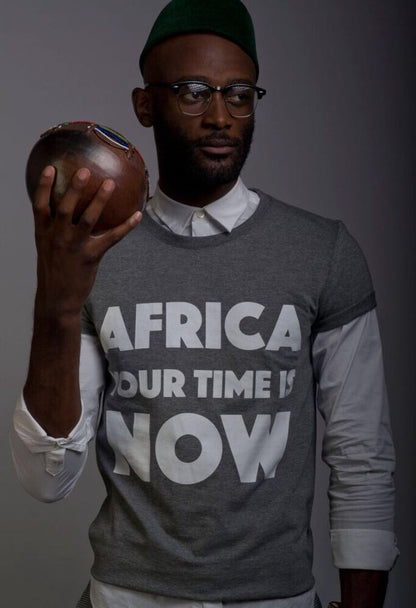 AFRICA your time is NOW adult t-shirt (grey melange)