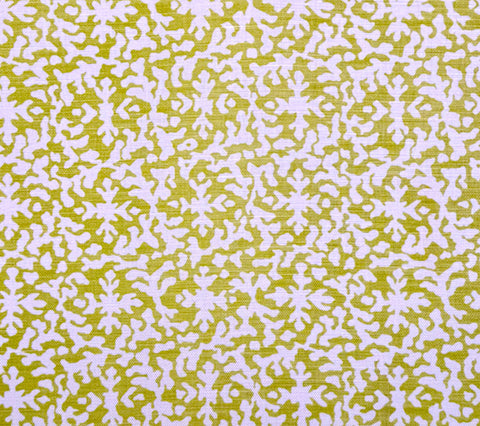 Alan Campbell Fabric: Laurel Reverse  - Custom Pale Fern on White Belgian Linen / Cotton