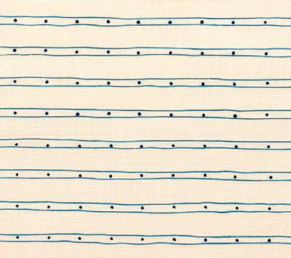 Alan Campbell Fabric: Soho - Custom Turquoise / Navy Dot on Tinted Belgian Linen / Cotton