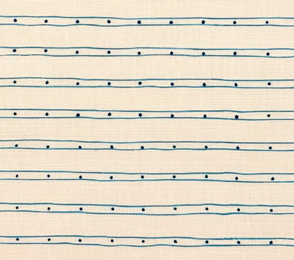 Alan Campbell Fabric: Soho - Custom Turquoise / Navy Dot on Tinted Belgian Linen / Cotton