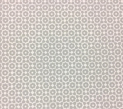 Alan Campbell Wallpaper Brenta Custom Gray on White Paper Geometric Floral