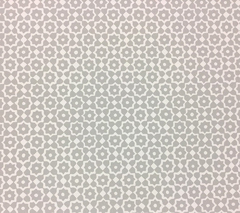 Alan Campbell Wallpaper Brenta Custom Gray on White Paper Geometric Floral