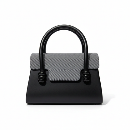 Alina Mini Top Handle Bag Black - White Background