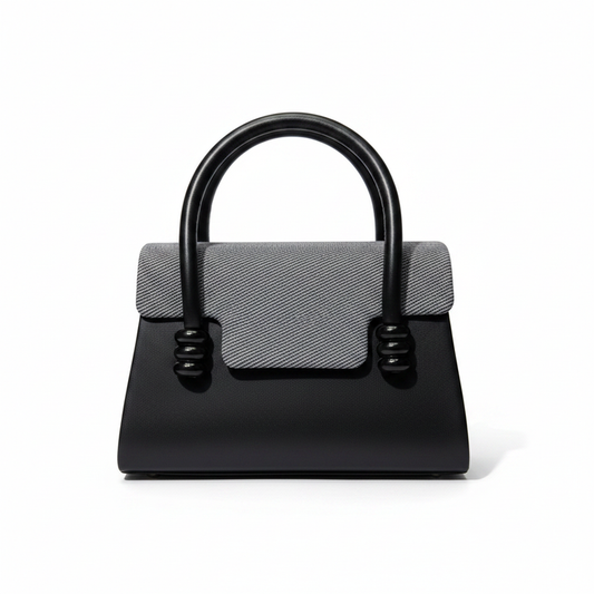 Alina Mini Top Handle Bag Black - White Background