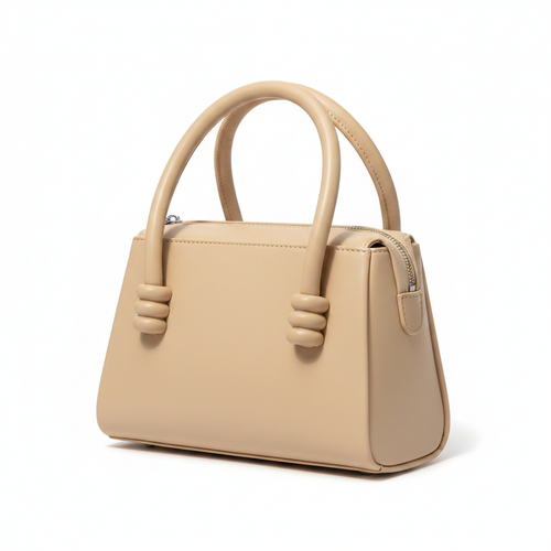 Alina Mini Top Handle Bag Beige - White Background