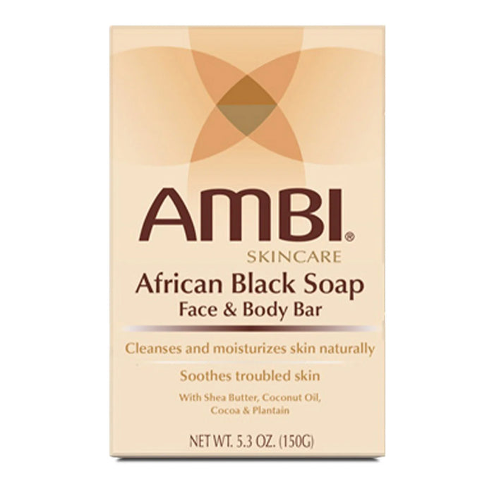 AMBI African Black Soap Face & Body Bar 5.3oz/ 150g