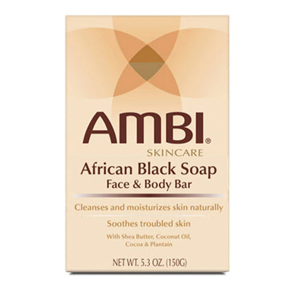 AMBI African Black Soap Face & Body Bar 5.3oz/ 150g