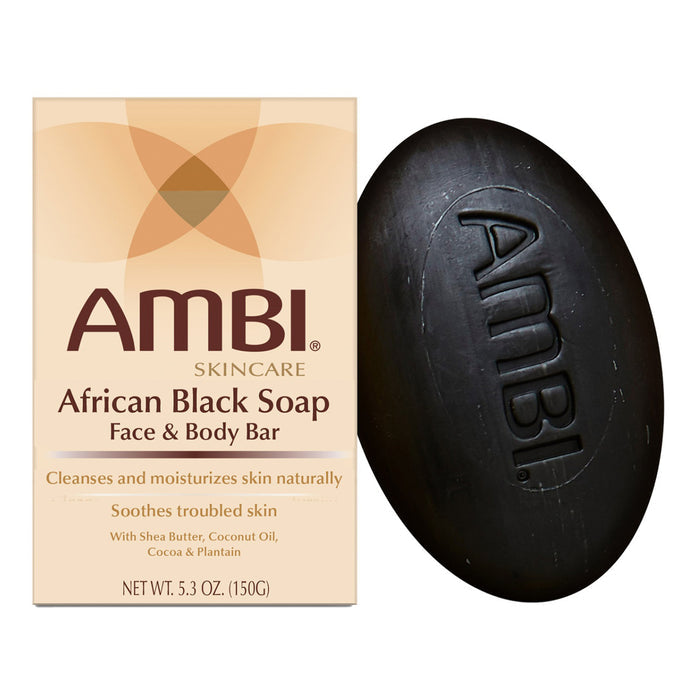 AMBI African Black Soap Face & Body Bar 5.3oz/ 150g